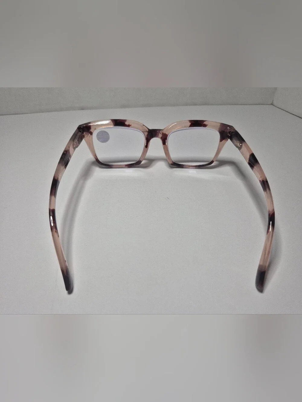 Women's Rectangular Clear Pink Tortoiseshell Reading Glasses